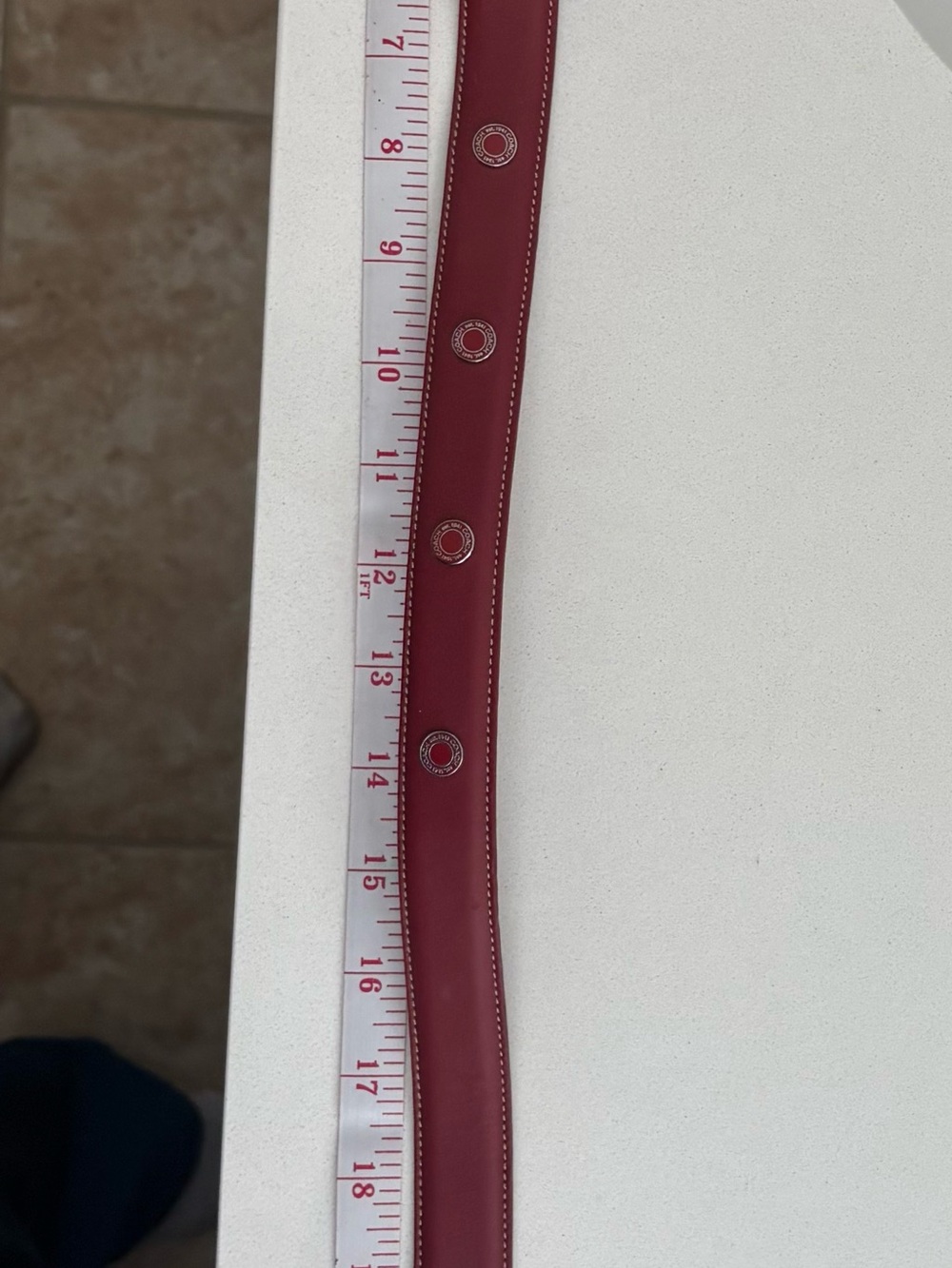Red Leather Coach dog collar